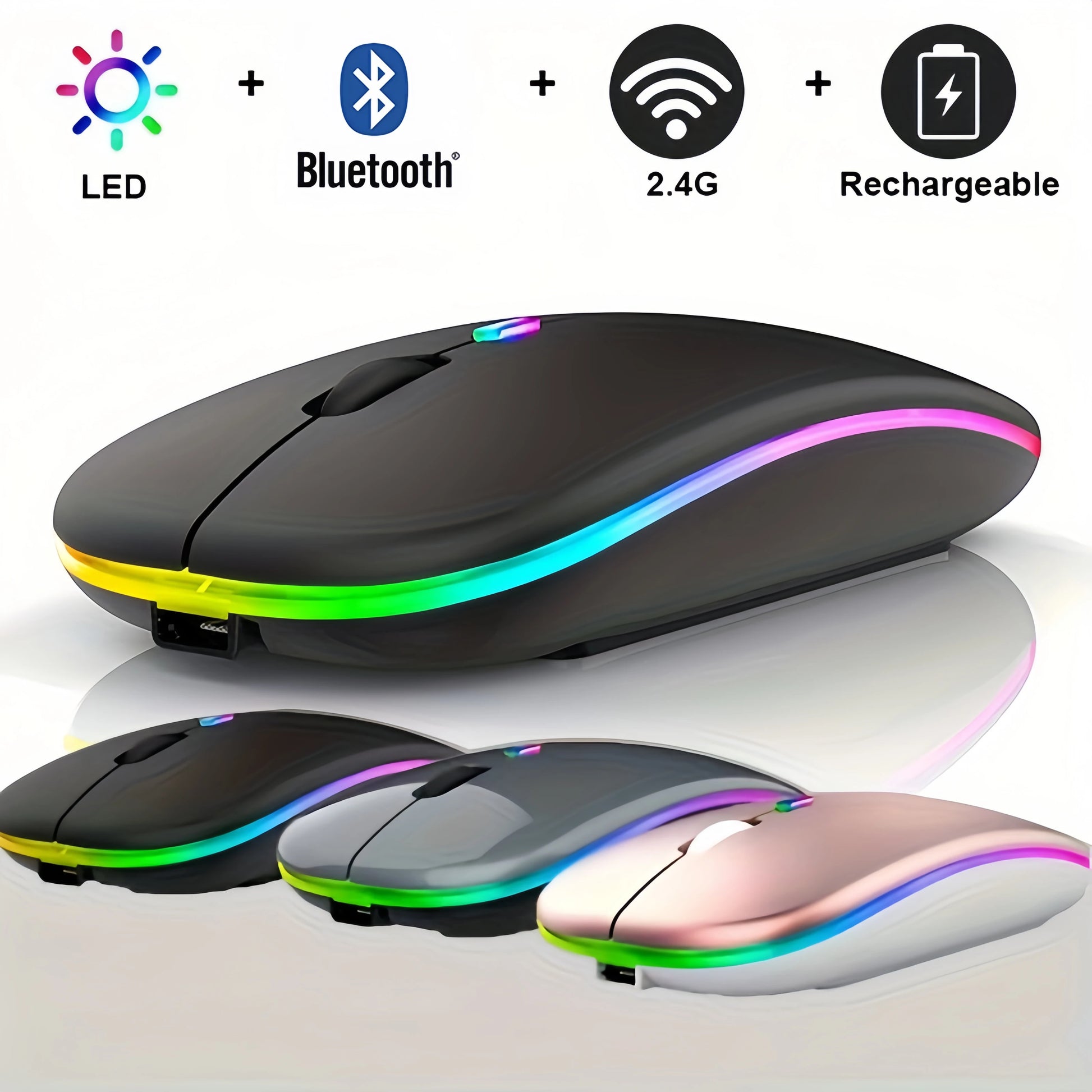 Wireless Mouse Bluetooth and 2.4GHz Dual Modes